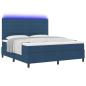 Preview: Boxspringbett mit Matratze & LED Blau 180x200 cm Stoff