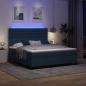 Preview: Boxspringbett mit Matratze & LED Blau 180x200 cm Stoff