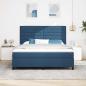 Preview: Boxspringbett mit Matratze & LED Blau 180x200 cm Stoff