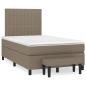 Preview: ARDEBO.de - Boxspringbett mit Matratze Taupe 120x190 cm Stoff