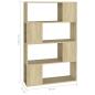 Preview: Bücherregal Raumteiler Sonoma-Eiche 80x24x124,5cm Holzwerkstoff