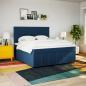 Preview: Boxspringbett mit Matratze Blau 180x200 cm Stoff