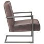 Preview: Freischwinger Sessel Distressed Braun Echtleder