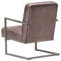 Preview: Freischwinger Sessel Distressed Braun Echtleder