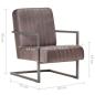 Preview: Freischwinger Sessel Distressed Braun Echtleder