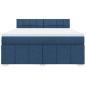 Preview: Boxspringbett mit Matratze Blau 180x200 cm Stoff