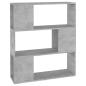 Preview: Bücherregal Raumteiler Betongrau 80x24x94 cm Holzwerkstoff