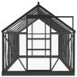 Preview: Glas Gewächshaus Anthrazit 155x395,5x191 cm Aluminium
