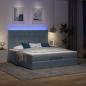 Preview: Ottoman-Bett mit Matratzen & LEDs Dunkelgrau 160x200 cm Samt