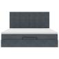 Preview: Ottoman-Bett mit Matratzen & LEDs Dunkelgrau 160x200 cm Samt