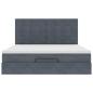 Preview: Ottoman-Bett mit Matratzen Dunkelgrau 160x200 cm Samt