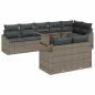 Preview: ARDEBO.de - 9-teiliges Garten Sofa Set mit Kissen Grau Poly Rattan
