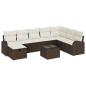Preview: ARDEBO.de - 9-teilige Garten-Sofa-Garnitur mit Kissen Braun Poly-Rattan