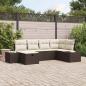 Preview: ARDEBO.de - 6-teiliges Garten-Sofa-Set mit Kissen Braun Poly Rattan