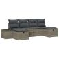 Preview: 6-teiliges Garten Sofa Set mit Kissen Grau Poly Rattan