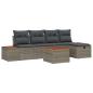 Preview: 6-teiliges Garten Sofa Set mit Kissen Grau Poly Rattan