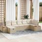 Preview: ARDEBO.de - 7-teiliges Garten Sofa Set mit Kissen Beige Poly Rattan