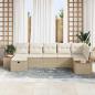 Preview: 7-teiliges Garten Sofa Set mit Kissen Beige Poly Rattan