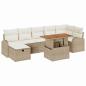 Preview: 8-teiliges Garten Sofa Set mit Kissen Beige Poly Rattan