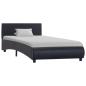 Preview: Bettgestell mit LED Schwarz Kunstleder 100x200 cm