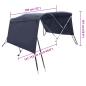 Preview: 3-Bow Bimini-Top mit Seitenteilen 183x(137-152)x137 cm