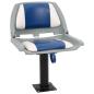 Preview: ARDEBO.de - 2-tlg. Bootssitz-Set Klappbar Blau und Weiß 48x51x41 cm
