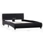 Preview: Bettgestell mit LED Schwarz Kunstleder 140×200 cm