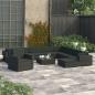 Preview: ARDEBO.de - 12-tlg. Garten-Lounge-Set mit Auflagen Poly Rattan Schwarz