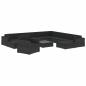 Preview: 12-tlg. Garten-Lounge-Set mit Auflagen Poly Rattan Schwarz