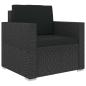 Preview: 12-tlg. Garten-Lounge-Set mit Auflagen Poly Rattan Schwarz