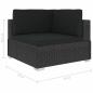 Preview: 12-tlg. Garten-Lounge-Set mit Auflagen Poly Rattan Schwarz