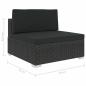 Preview: 12-tlg. Garten-Lounge-Set mit Auflagen Poly Rattan Schwarz