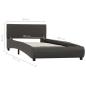 Preview: Bettgestell mit LED Grau Kunstleder 100x200 cm
