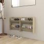 Preview: ARDEBO.de - Wand-Schuhschränke 2 Stk. Sonoma-Eiche 60x18x60cm Holzwerkstoff
