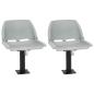 Preview: ARDEBO.de - 4-tlg. Bootssitz-Set Klappbar Kein Kissen Grau 48x51x41 cm