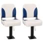 Preview: ARDEBO.de - 4-tlg. Bootssitz-Set Klappbar Blau und Weiß 41x36x48 cm