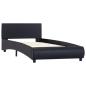 Preview: Bettgestell mit LED Schwarz Kunstleder 90x200 cm