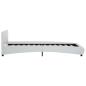 Preview: Bettgestell mit LED Weiß Kunstleder 90x200 cm