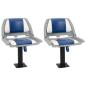 Preview: ARDEBO.de - 4-tlg. Bootssitz-Set Klappbar Blau und Weiß 48x51x41 cm