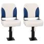 Preview: ARDEBO.de - 4-tlg. Bootssitz-Set Klappbar Blau und Weiß 41x36x48 cm