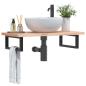 Preview: ARDEBO.de - Waschbeckenregal Wandmontage Stahl und Massivholz Buche