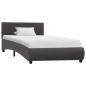 Preview: Bettgestell mit LED Grau Kunstleder 90×200 cm