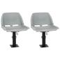 Preview: ARDEBO.de - 4-tlg. Bootssitz-Set Klappbar Kein Kissen Grau 48x51x41 cm