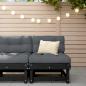 Preview: ARDEBO.de - Garten-Mittelsofa Schwarz Massivholz Kiefer