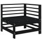 Preview: Garten-Ecksofas 2 Stk. Schwarz Massivholz Kiefer