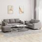 Preview: ARDEBO.de - 3-tlg. Sofagarnitur mit Kissen Taupe Stoff