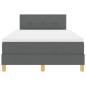 Preview: Boxspringbett mit Matratze Dunkelgrau 120x190 cm Stoff