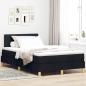 Preview: ARDEBO.de - Boxspringbett mit Matratze Schwarz 120x190 cm Stoff