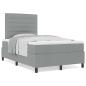 Preview: Boxspringbett mit Matratze Hellgrau Klein Doppelstoff
