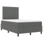 Preview: Boxspringbett mit Matratze Dunkelgrau Kleines Doppelstoff